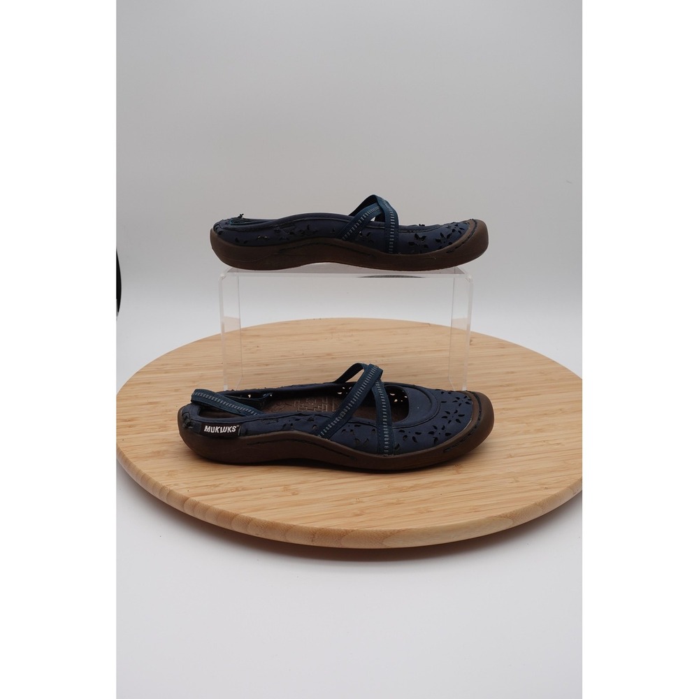 MUKLUKS Sandals Womens Size 8 Blue Slingback Strap Slip On Shoes Casual Comfort